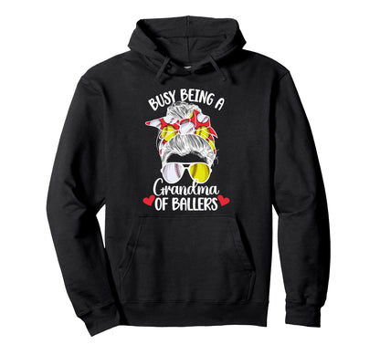 Grandma Ballers Softball Baseball Hoodie - Trendy Graphic for Adults - T-Shirt, Sweatshirt, Hoodie
