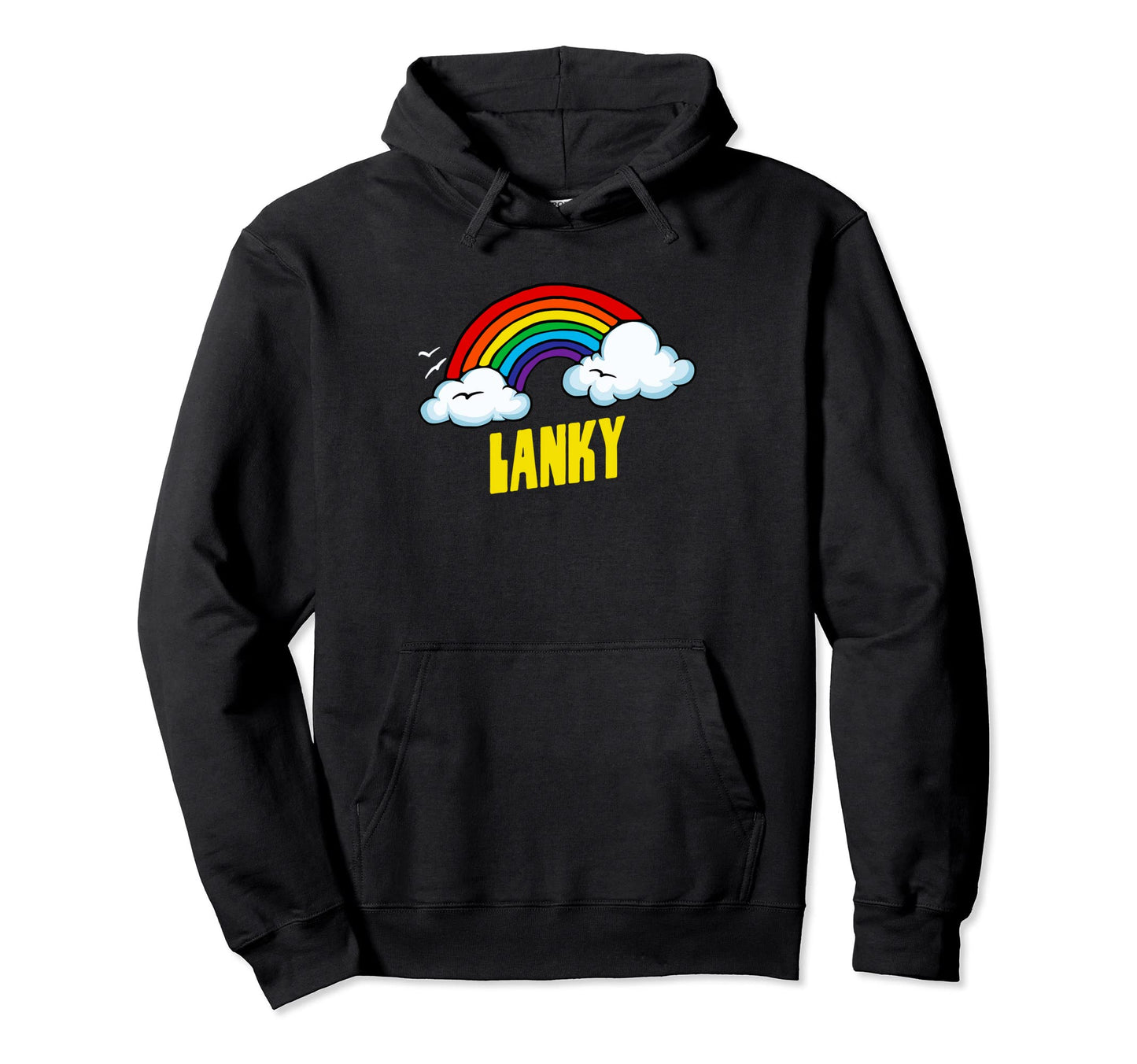 Lanky Funny Sarcastic 80S Rainbow Hoodie - Fun Novelty Design for Adults - T-Shirt, Sweatshirt, Hoodie