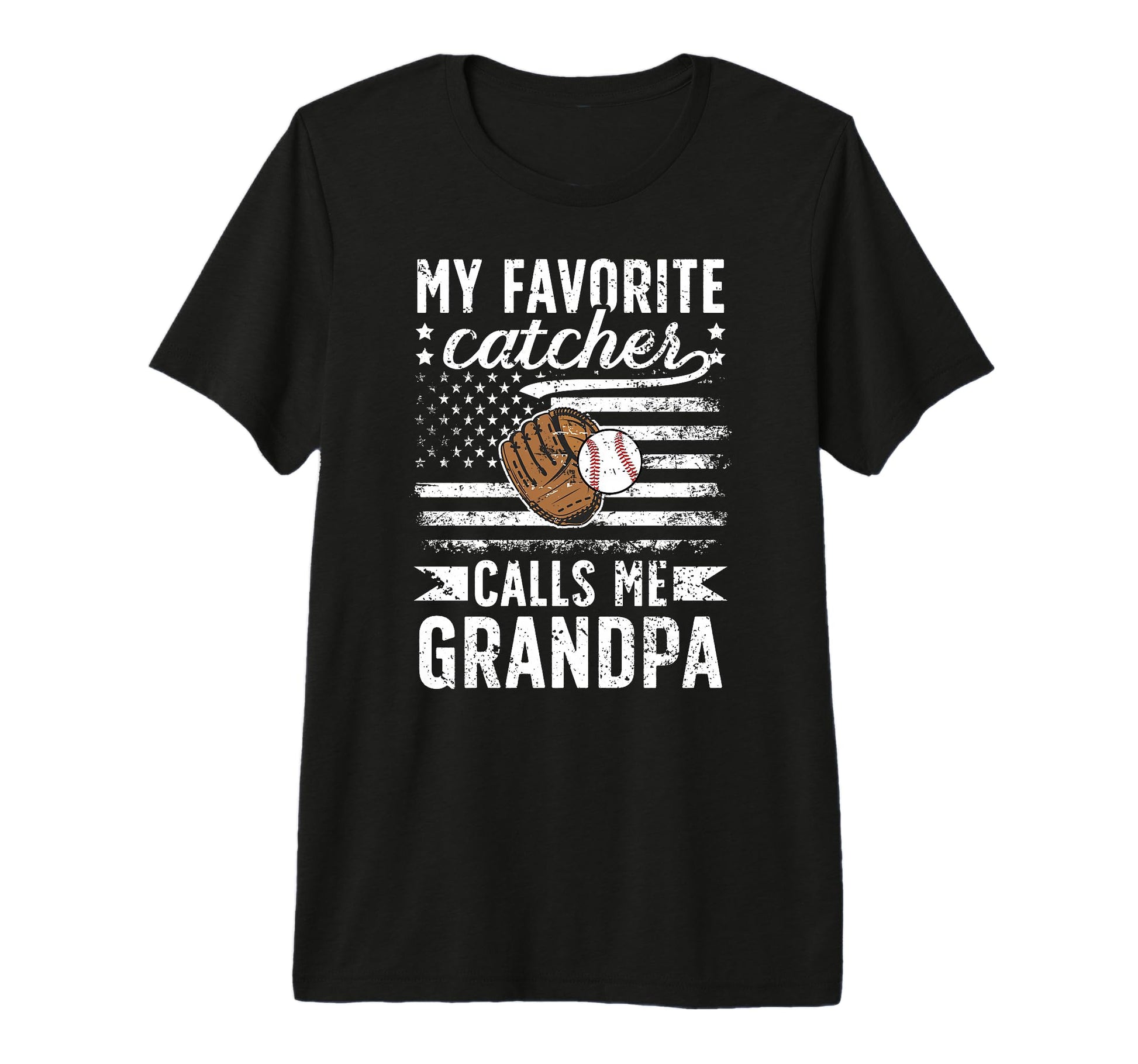 Mens My Favorite Baseball Catcher Grandpa T-Shirt - Unique Graphic Unisex - T-Shirt, Sweatshirt, Hoodie