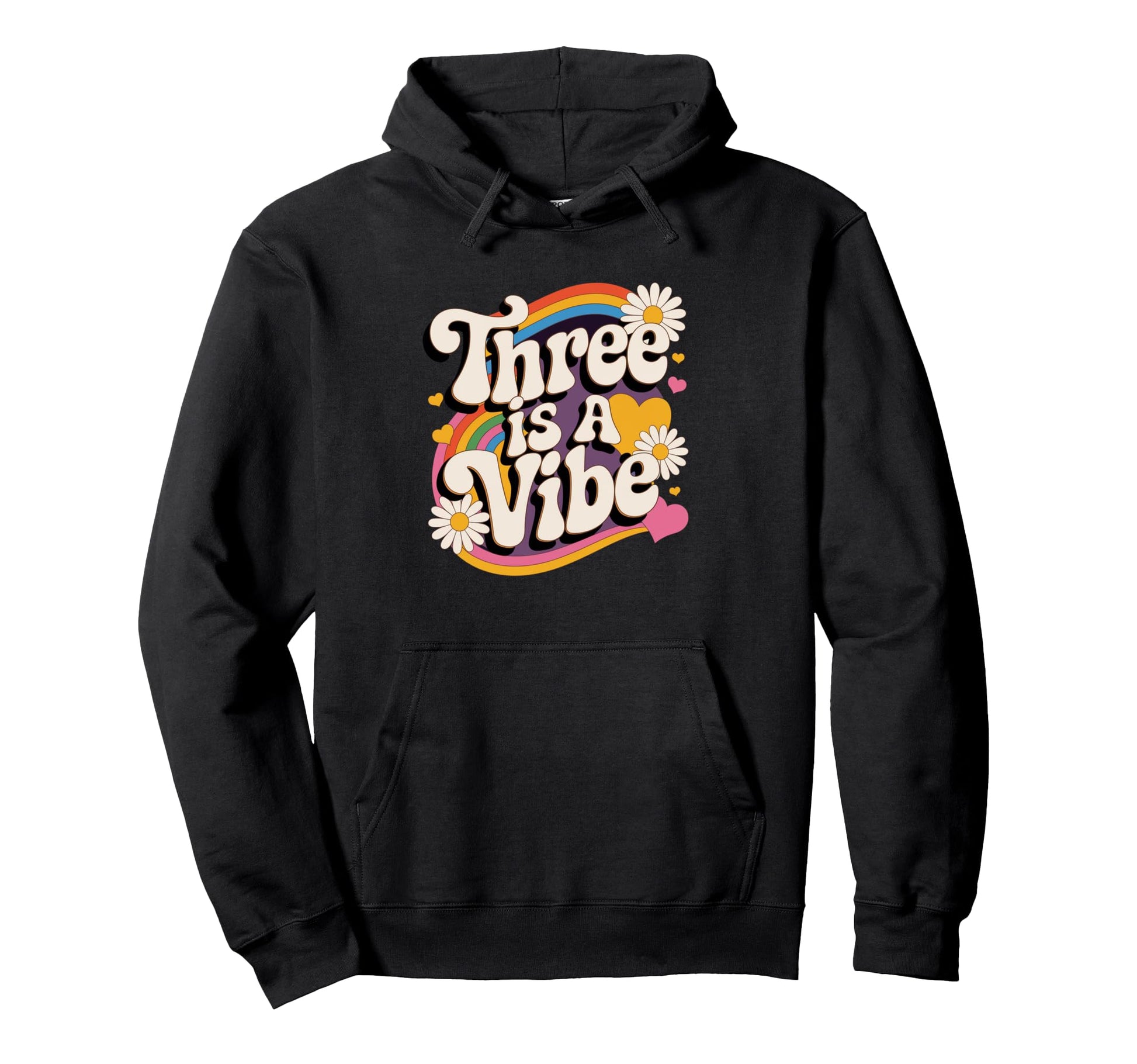 Three Is Vibe 3Rd Birthday 3 Year Old Hoodie - Minimalist Print for Adults - T-Shirt, Sweatshirt, Hoodie