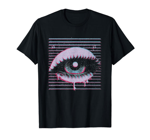 Synthwave Vaporwave Aesthetic Sad Eye T-Shirt - Fun Novelty Design Unisex - T-Shirt, Sweatshirt, Hoodie