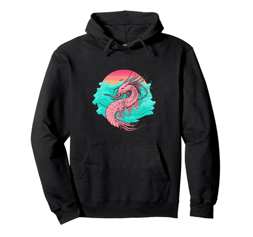 Shrimp Vaporwave Retrowave Aesthetic Hoodie - Fun Novelty Design Men Women - T-Shirt, Sweatshirt, Hoodie