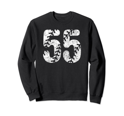 Baseball Softball Mom 55 Number 55 Sweatshirt - Graphic Print Unisex - T-Shirt, Sweatshirt, Hoodie