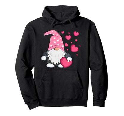 Valentine Gnome Holding Heart Balloon Hoodie - Aesthetic Graphic Unisex - T-Shirt, Sweatshirt, Hoodie