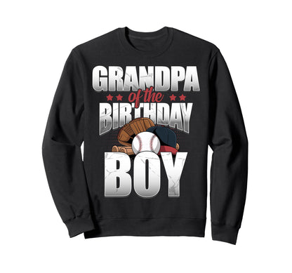 Grandpa Birthday Matching Baseball Sweatshirt - Custom Art Print Men Women - T-Shirt, Sweatshirt, Hoodie