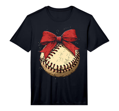 Baseball Coquette Bow Baseball Player T-Shirt - Unique Graphic Men Women - T-Shirt, Sweatshirt, Hoodie