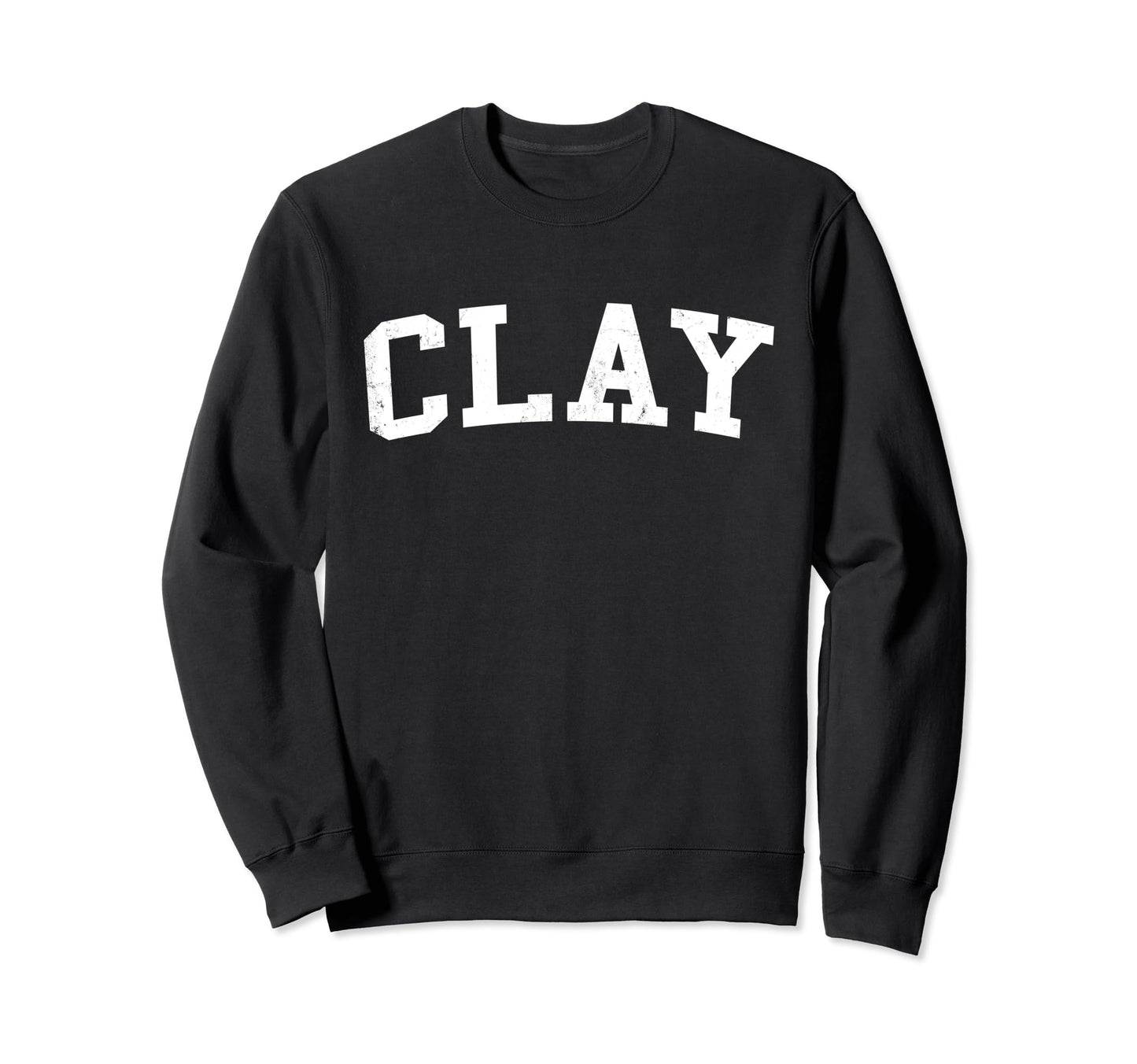 Clay Al Distressed White Varsity Sweatshirt - Aesthetic Graphic Unisex - T-Shirt, Sweatshirt, Hoodie