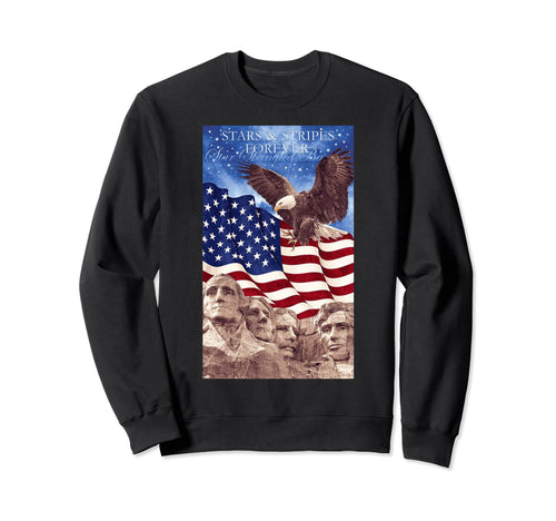 American Flag Eagle Mount Sweatshirt - Minimalist Print for Adults - T-Shirt, Sweatshirt, Hoodie