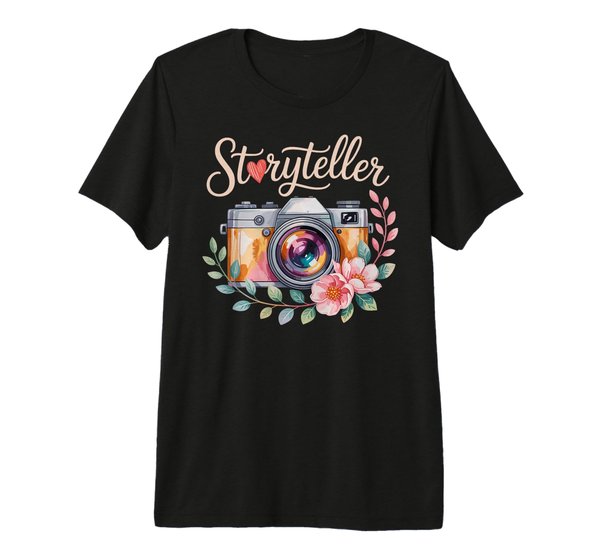 Photo Camera Flowers Storyteller T-Shirt - Graphic Print Men Women - T-Shirt, Sweatshirt, Hoodie