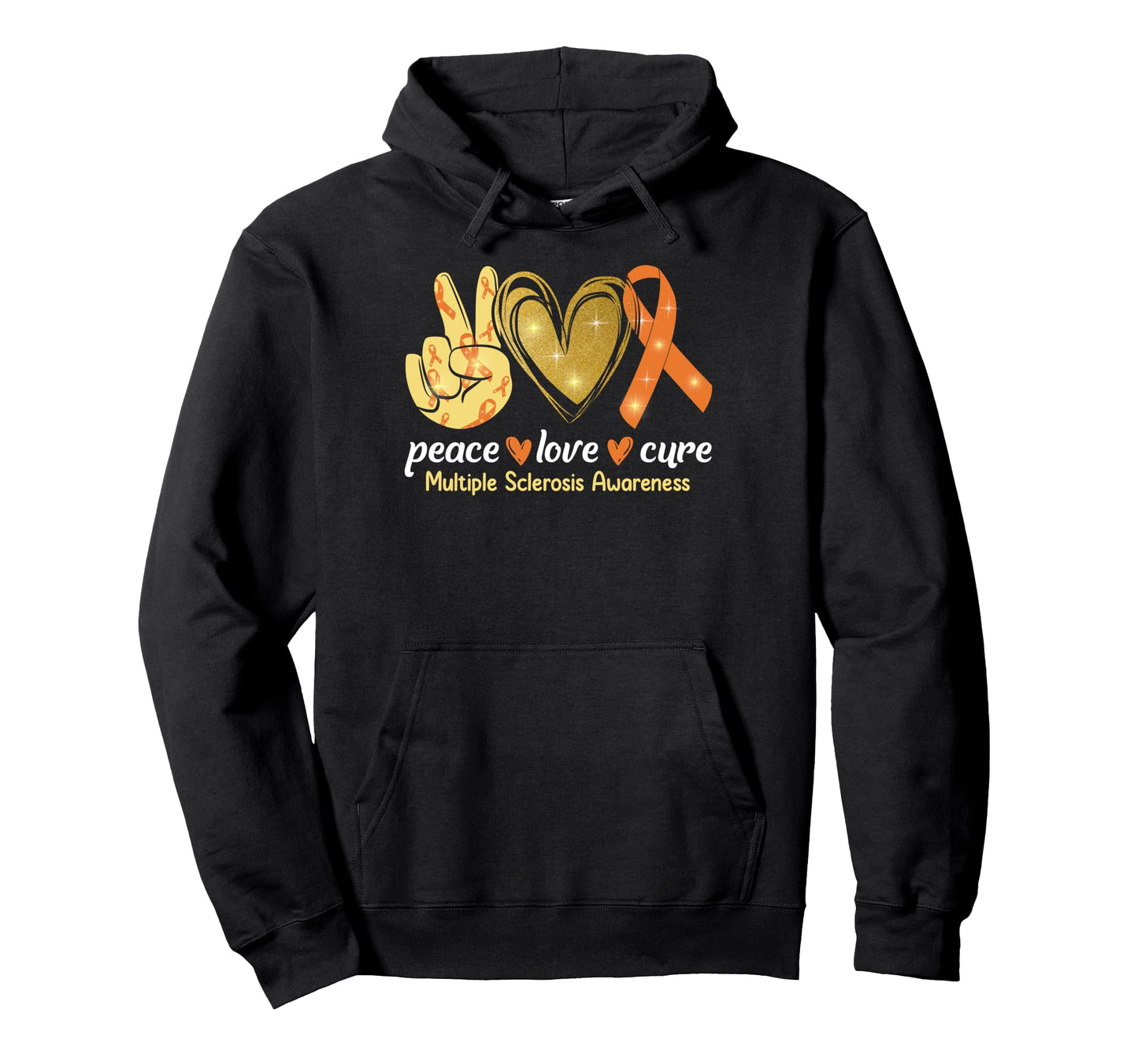 Peace Love Cure Family Support Multiple Hoodie - Fun Novelty Design Unisex - T-Shirt, Sweatshirt, Hoodie