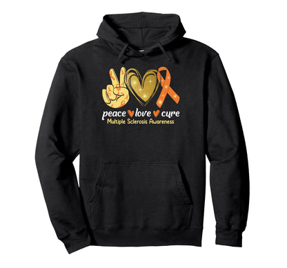 Peace Love Cure Family Support Multiple Hoodie - Fun Novelty Design Unisex - T-Shirt, Sweatshirt, Hoodie