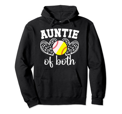 Auntie Both Baseball Softball Aunt Hoodie - Aesthetic Graphic Men Women - T-Shirt, Sweatshirt, Hoodie