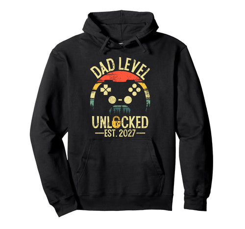 Dad Level Unlocked Est 2027 Leveled Up To Hoodie - Custom Art Print Unisex - T-Shirt, Sweatshirt, Hoodie