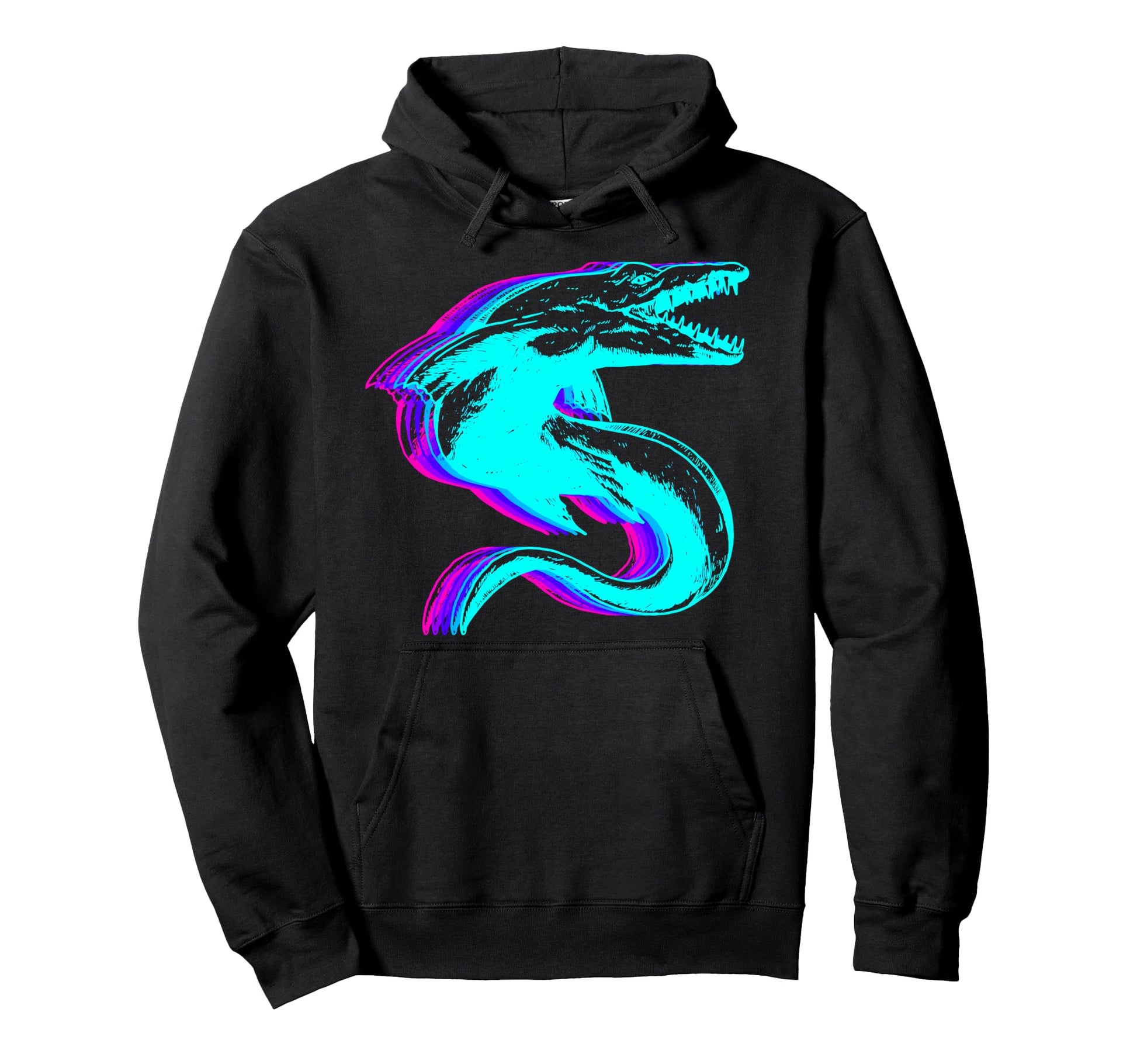 Mosasaurus Dinosaur Vaporwave Hoodie - Graphic Print for Adults - T-Shirt, Sweatshirt, Hoodie