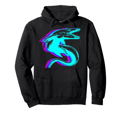 Mosasaurus Dinosaur Vaporwave Hoodie - Graphic Print for Adults - T-Shirt, Sweatshirt, Hoodie