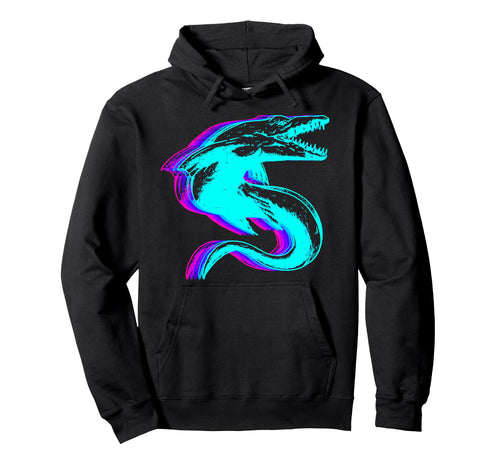 Mosasaurus Dinosaur Vaporwave Hoodie - Graphic Print for Adults - T-Shirt, Sweatshirt, Hoodie