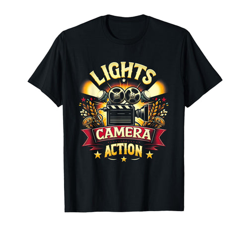 Lights Director Camera Movie Action T-Shirt - Unique Graphic Men Women - T-Shirt, Sweatshirt, Hoodie