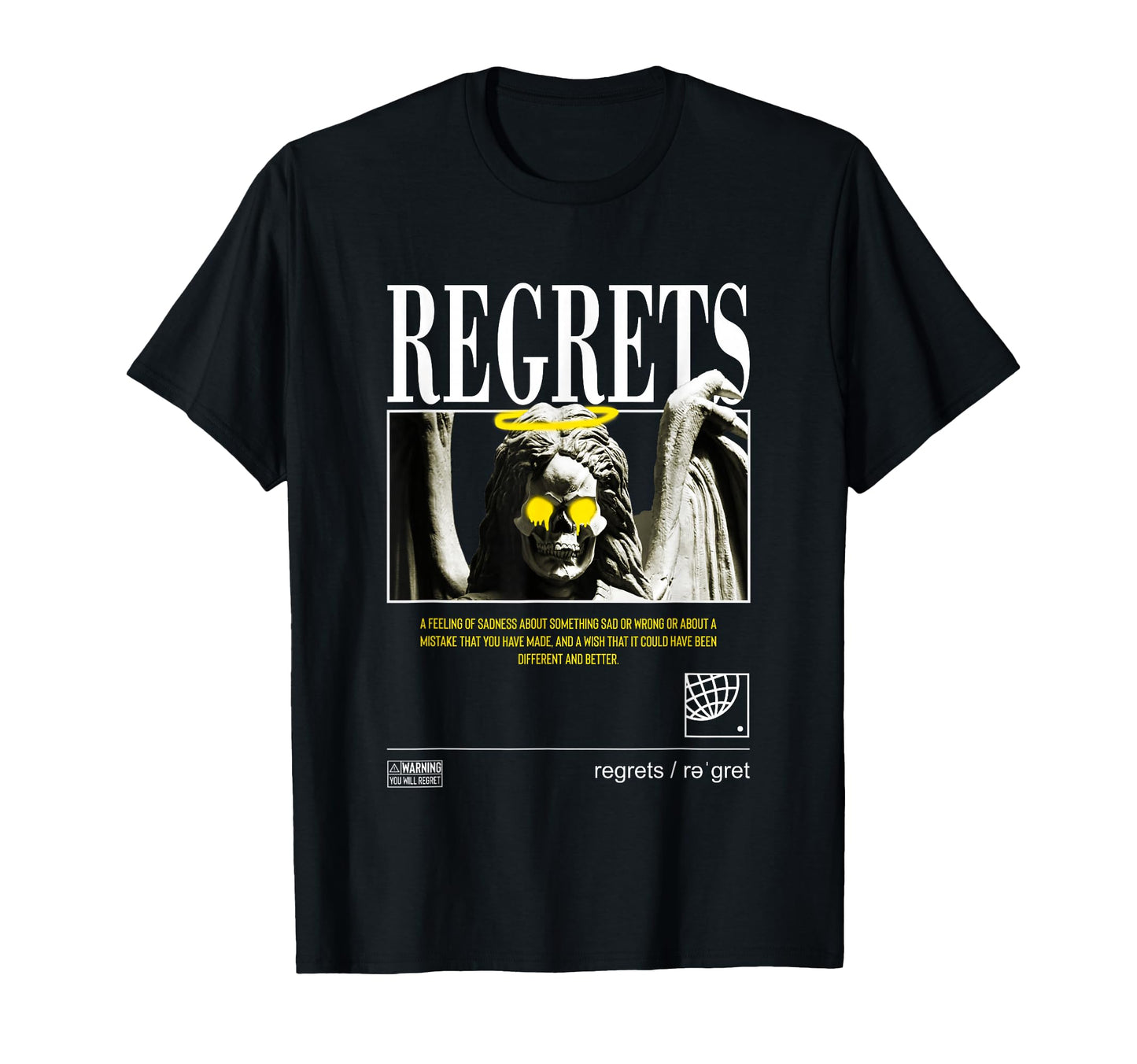 Regrets Graffiti Angel Aesthetic T-Shirt - Aesthetic Graphic Men Women - T-Shirt, Sweatshirt, Hoodie