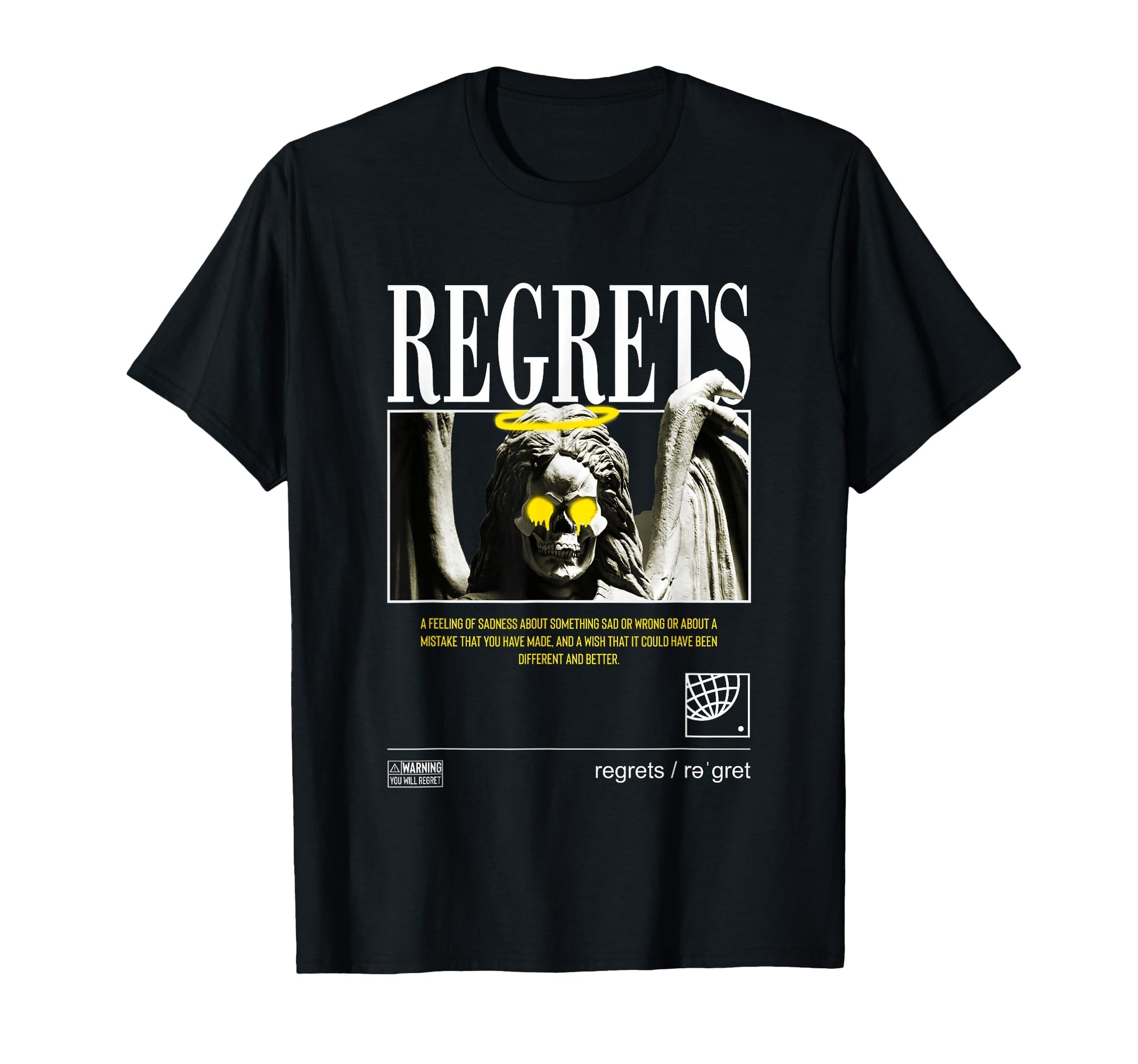 Regrets Graffiti Angel Aesthetic T-Shirt - Aesthetic Graphic Men Women - T-Shirt, Sweatshirt, Hoodie