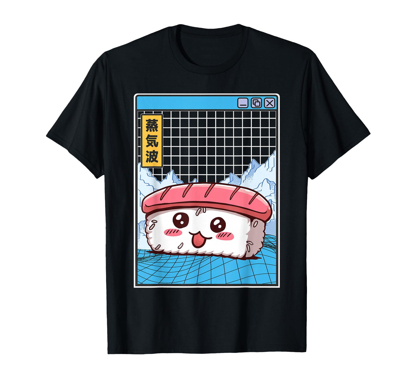 Sushi Kawaii Grid Vaporwave Aesthetic T-Shirt - Unique Graphic for Adults - T-Shirt, Sweatshirt, Hoodie