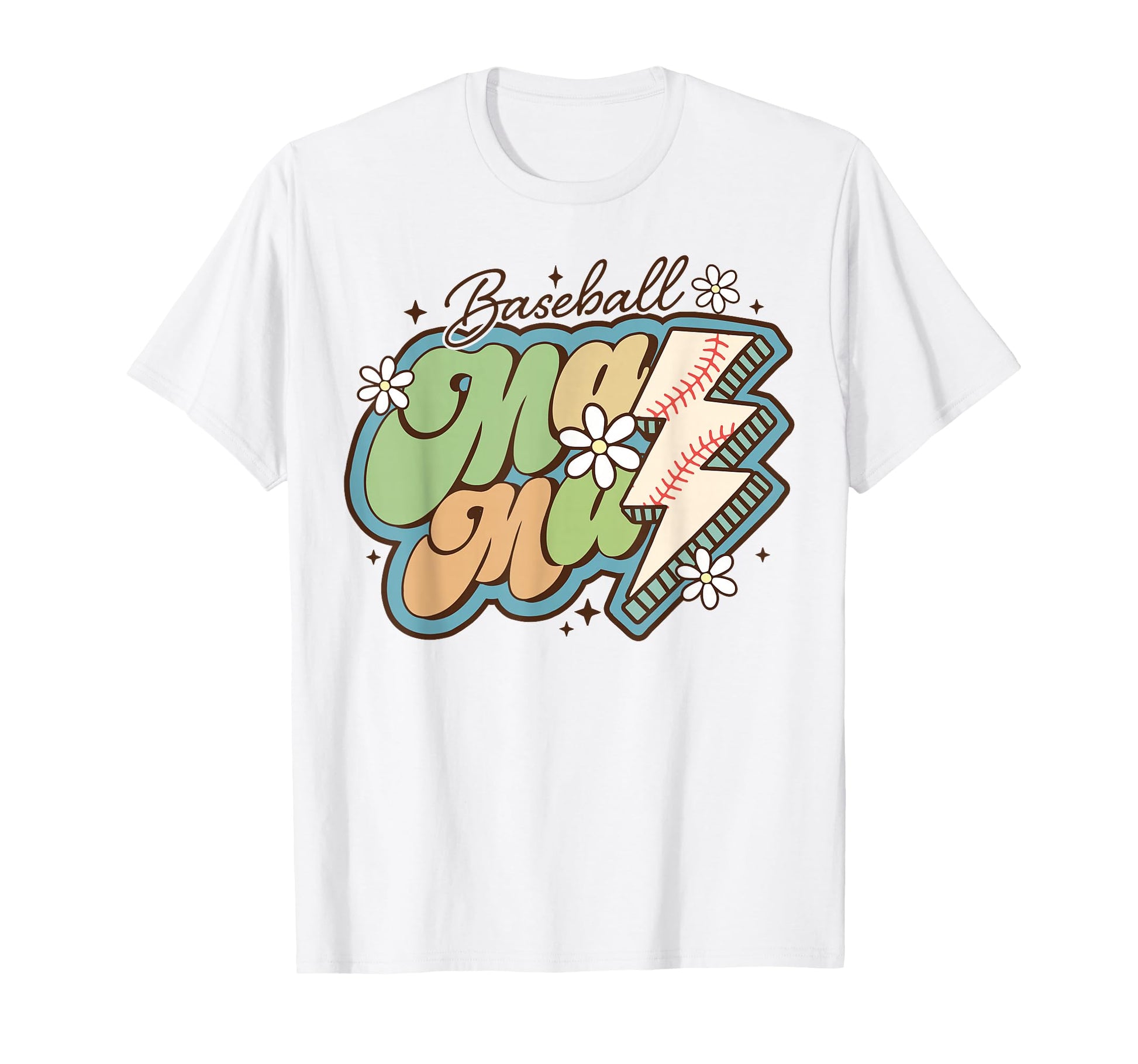 Baseball Mama Baseball Mom Groovy T-Shirt - Casual Everyday Wear Unisex - T-Shirt, Sweatshirt, Hoodie