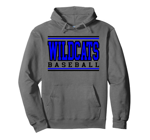 Wildcats Baseball Mom Game Day Blue Wildcat Hoodie - Trendy Graphic Unisex - T-Shirt, Sweatshirt, Hoodie
