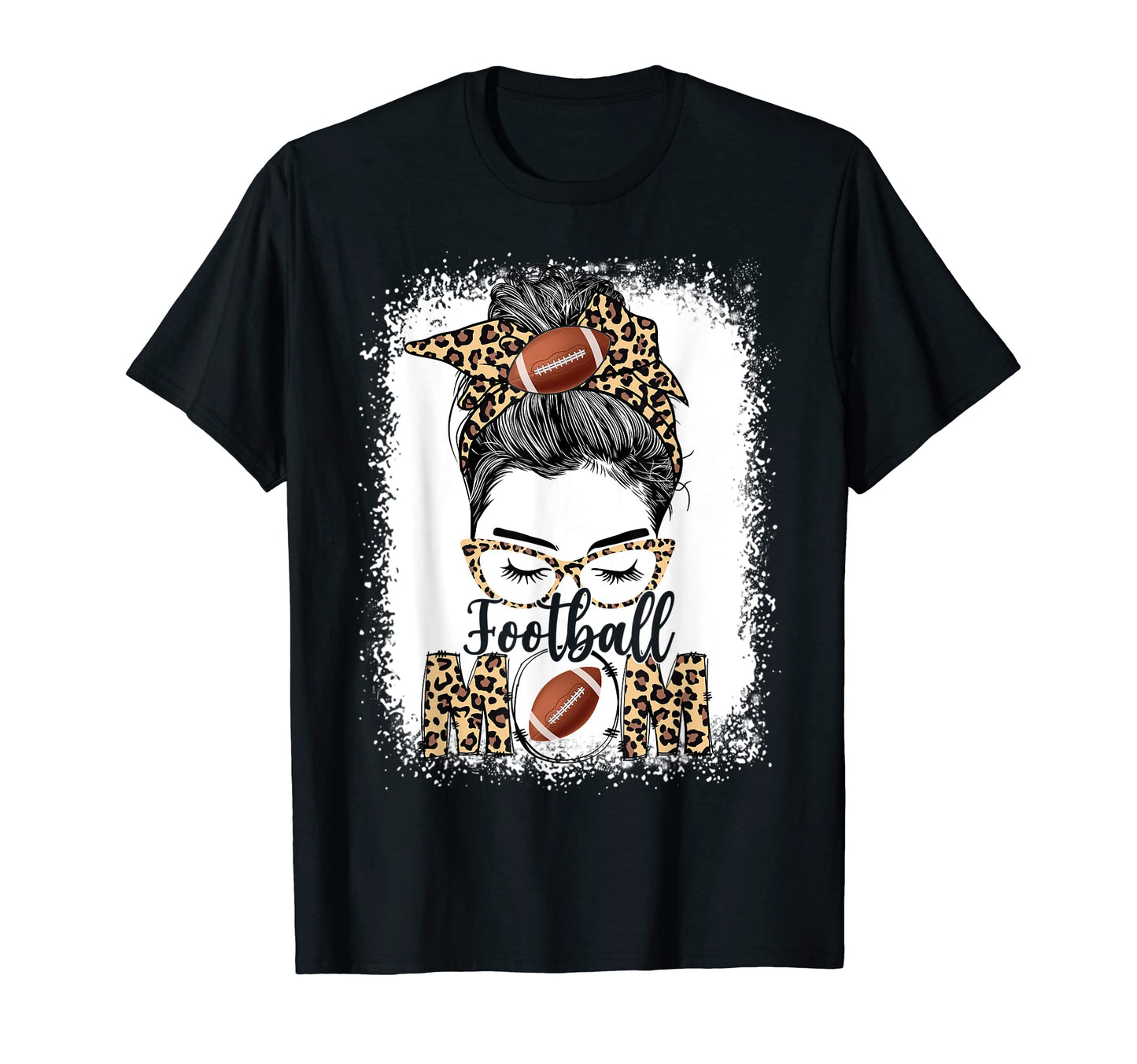 Football Mom Game Day Messy Bun T-Shirt - Unique Graphic for Adults - T-Shirt, Sweatshirt, Hoodie