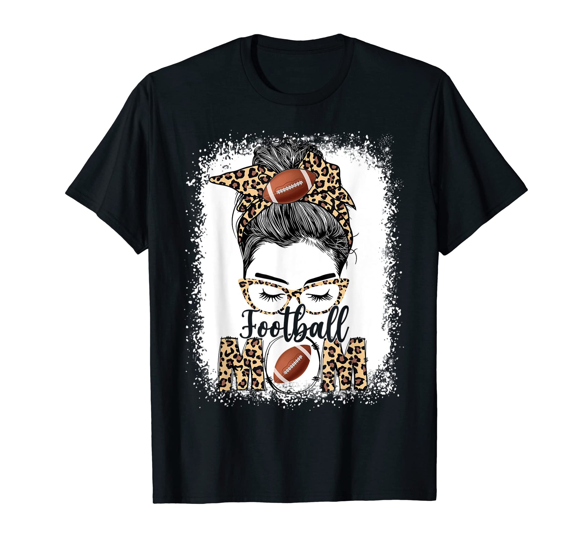 Football Mom Game Day Messy Bun T-Shirt - Unique Graphic for Adults - T-Shirt, Sweatshirt, Hoodie