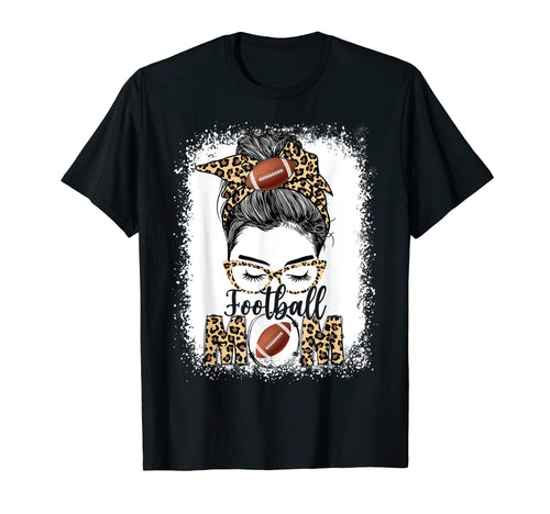 Football Mom Game Day Messy Bun T-Shirt - Unique Graphic for Adults - T-Shirt, Sweatshirt, Hoodie