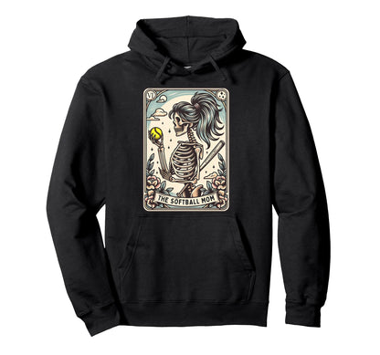 Softball Mom Tarot Card Skeleton Softball Hoodie - Novelty Apparel Unisex - T-Shirt, Sweatshirt, Hoodie