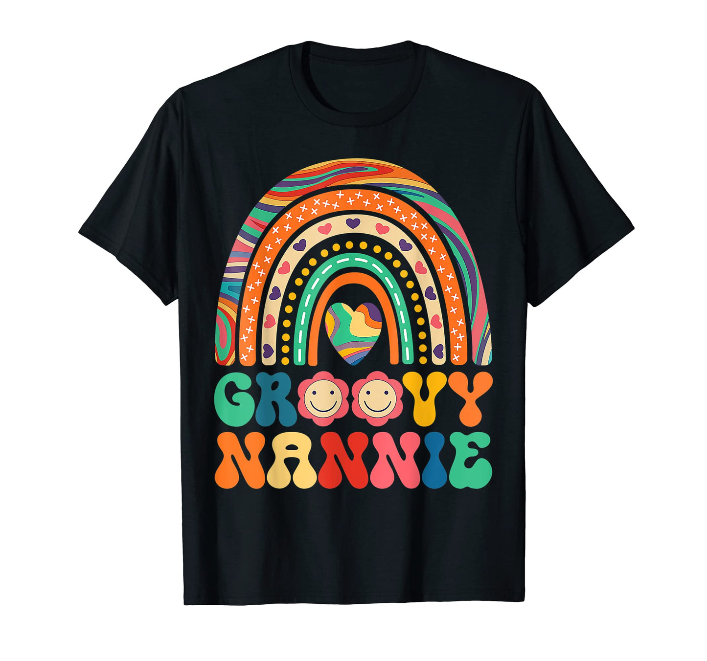 Groovy Nannie Rainbow Colorful T-Shirt - Custom Art Print for Adults - T-Shirt, Sweatshirt, Hoodie