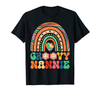 Groovy Nannie Rainbow Colorful T-Shirt - Custom Art Print for Adults - T-Shirt, Sweatshirt, Hoodie