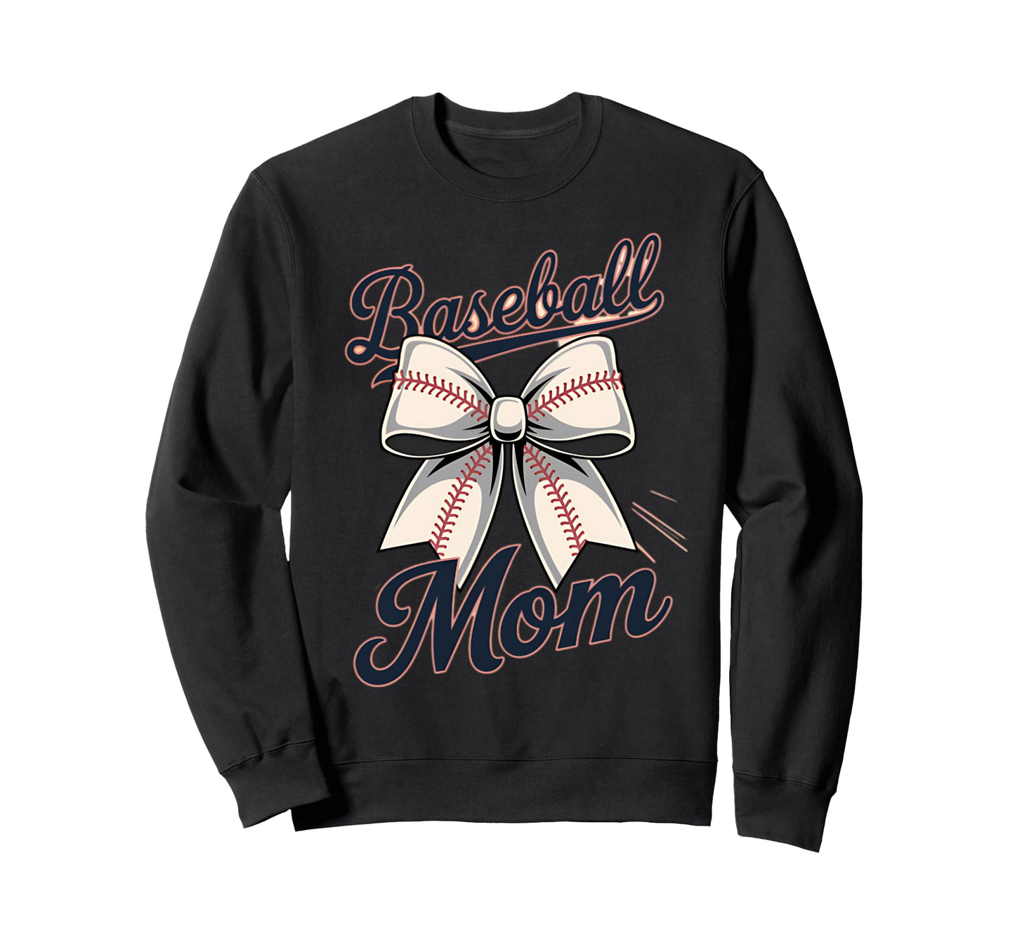 Baseball Mom Coquette Bow Sweatshirt - Graphic Print Unisex - T-Shirt, Sweatshirt, Hoodie