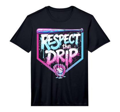 Baseball Drip Ice Cream Respect Drip T-Shirt - Unique Graphic for Adults - T-Shirt, Sweatshirt, Hoodie