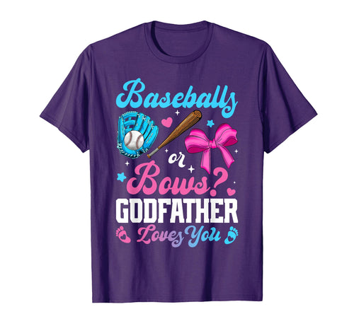 Baseball Or Bows Godfather Loves You T-Shirt - Novelty Apparel Men Women - T-Shirt, Sweatshirt, Hoodie