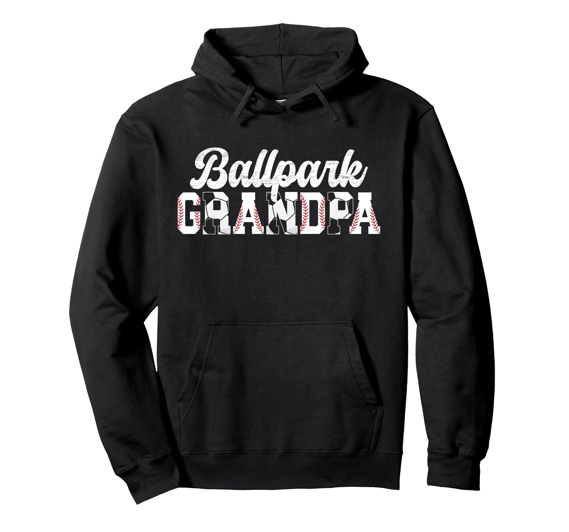 Ballpark Grandpa Baseball Soccer Grandpa Hoodie - Trendy Graphic Men Women - T-Shirt, Sweatshirt, Hoodie