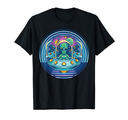Psychedelic Aliens Indie Aesthetic T-Shirt - Aesthetic Graphic Men Women - T-Shirt, Sweatshirt, Hoodie