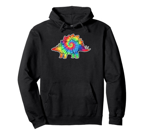 Tie Dye Stegosaurus Dinosaur Rainbow T Rex Hoodie - Novelty Apparel Unisex - T-Shirt, Sweatshirt, Hoodie