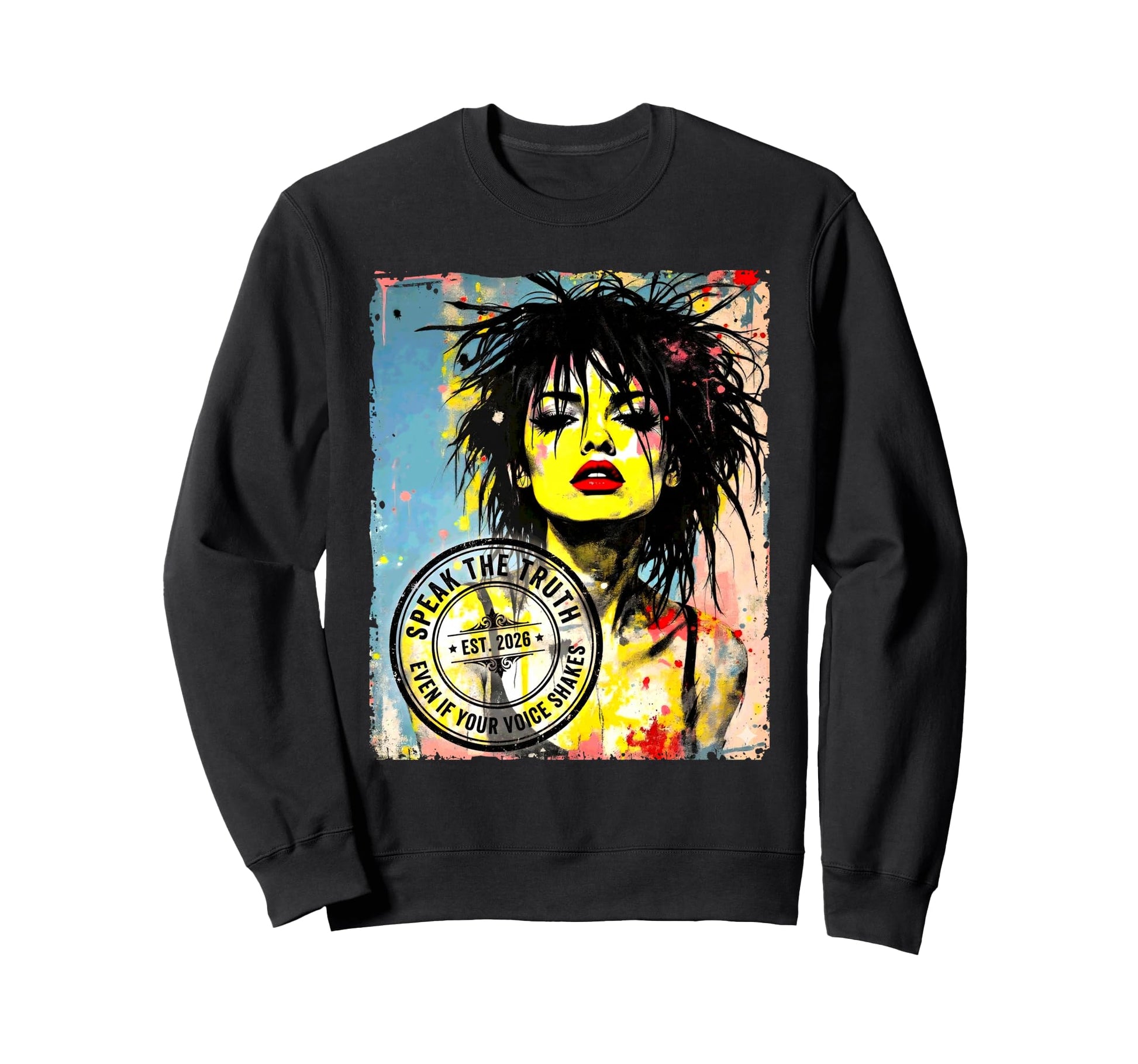 Punk Colorful Pop Art 90S Sweatshirt - Aesthetic Graphic for Adults - T-Shirt, Sweatshirt, Hoodie