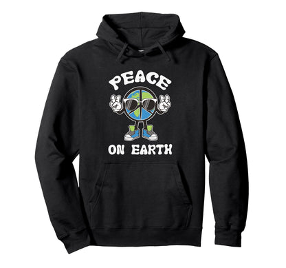 World Peace Earth Global Love Peace Hoodie - Custom Art Print Men Women - T-Shirt, Sweatshirt, Hoodie