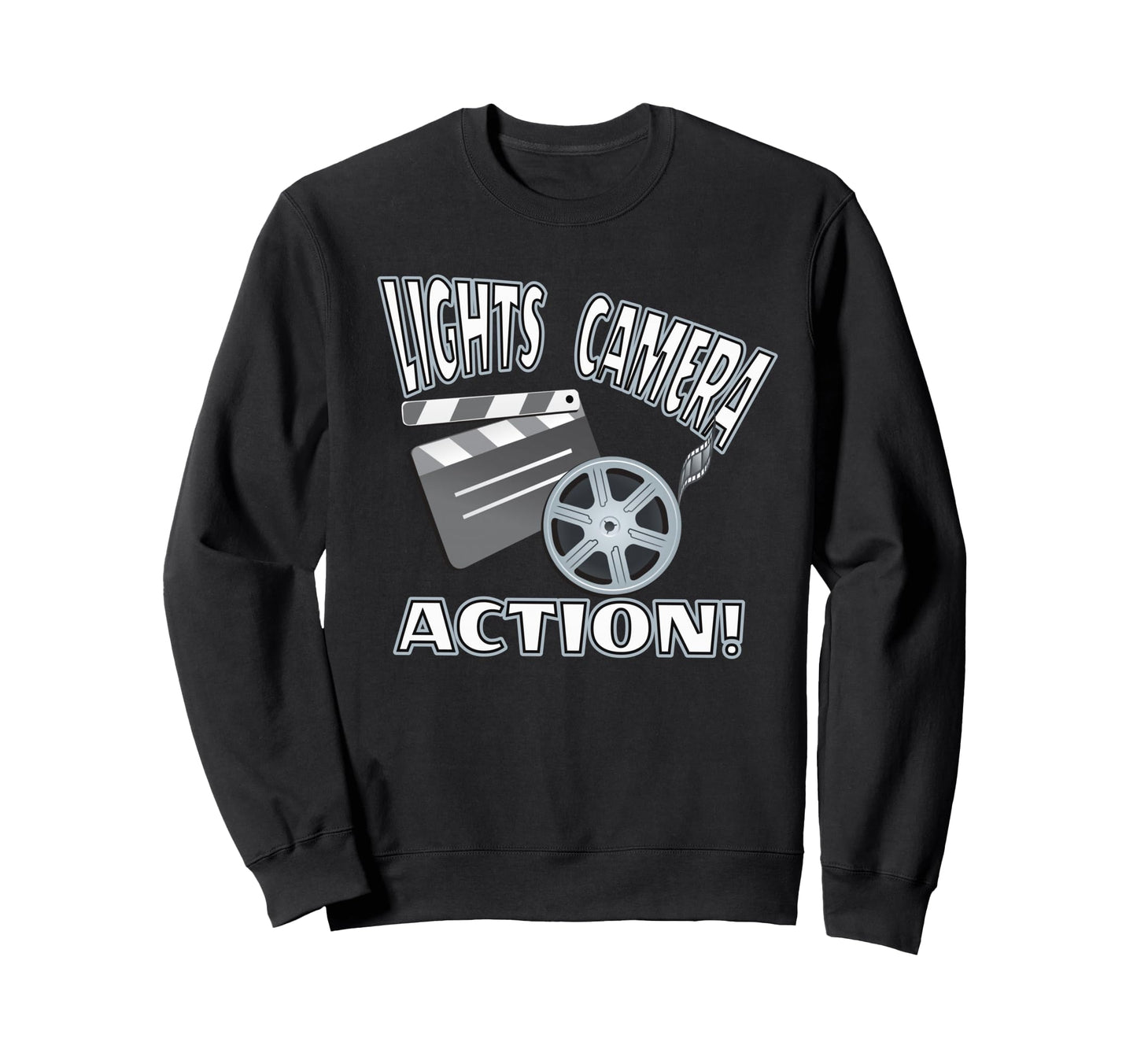 Lights Camera Action Filmmaking Sweatshirt - Custom Art Print for Adults - T-Shirt, Sweatshirt, Hoodie
