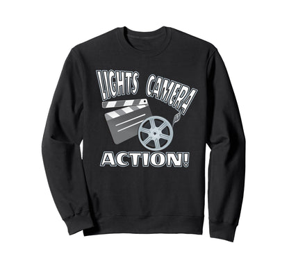 Lights Camera Action Filmmaking Sweatshirt - Custom Art Print for Adults - T-Shirt, Sweatshirt, Hoodie
