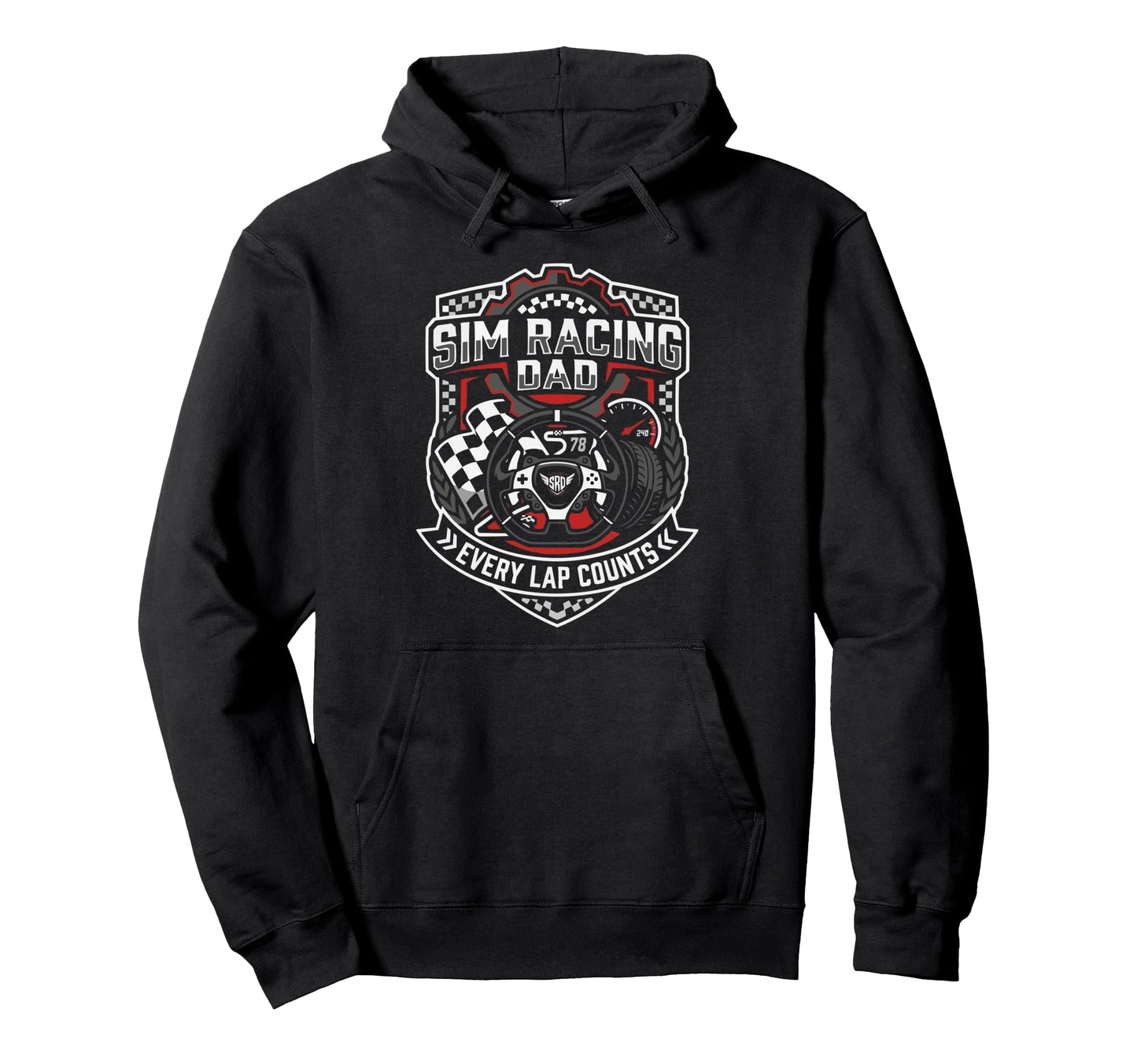 Sim Racing Dad Virtual Racing Hoodie - Casual Everyday Wear for Adults - T-Shirt, Sweatshirt, Hoodie