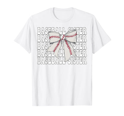Baseball Sister Baseball Coquette T-Shirt - Casual Everyday Wear Men Women - T-Shirt, Sweatshirt, Hoodie