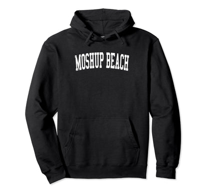 Moshup Beach Distressed White Varsity Hoodie - Custom Art Print for Adults - T-Shirt, Sweatshirt, Hoodie