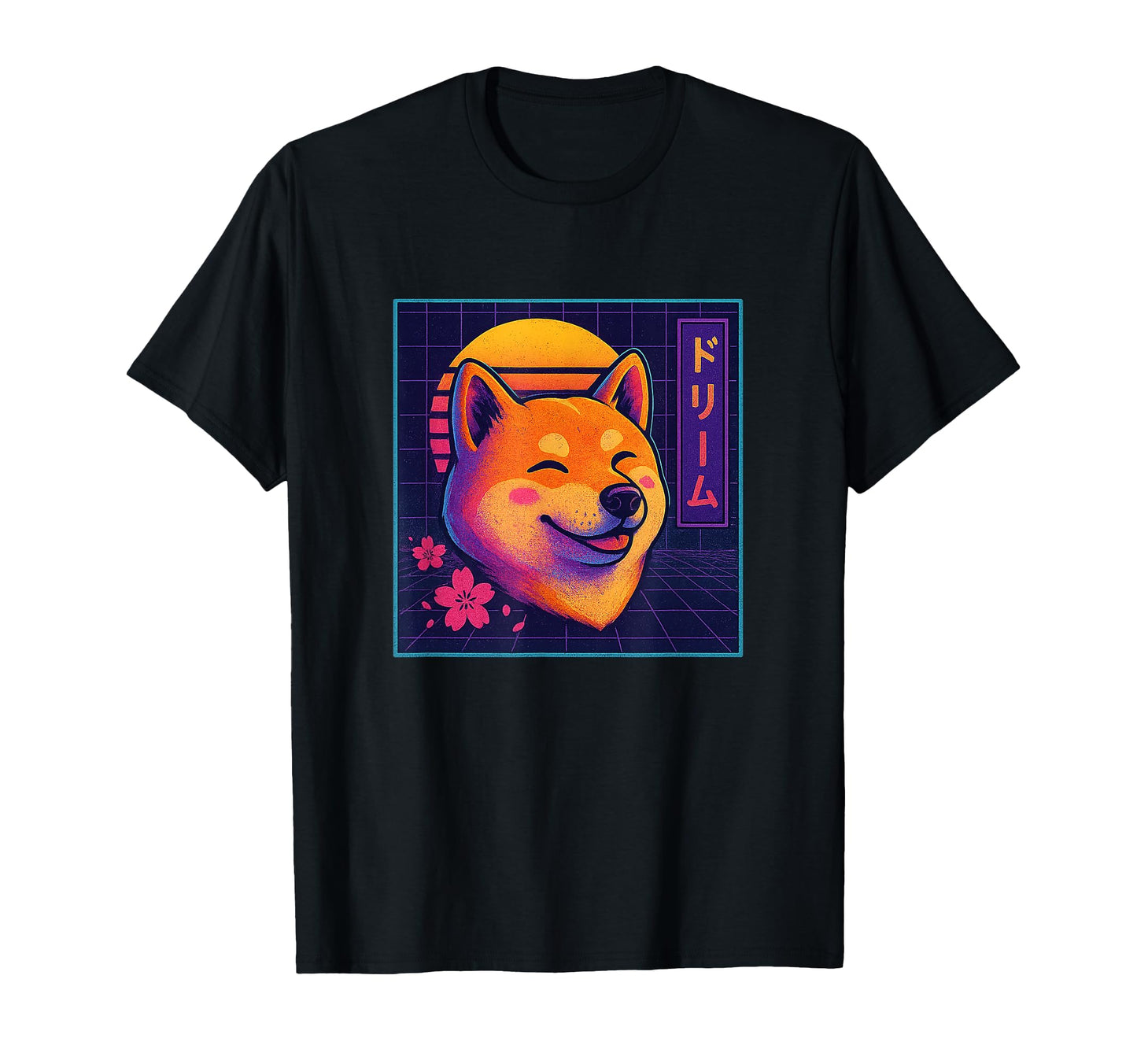 Shiba Dreams Japanese Blossom T-Shirt - Minimalist Print Men Women - T-Shirt, Sweatshirt, Hoodie