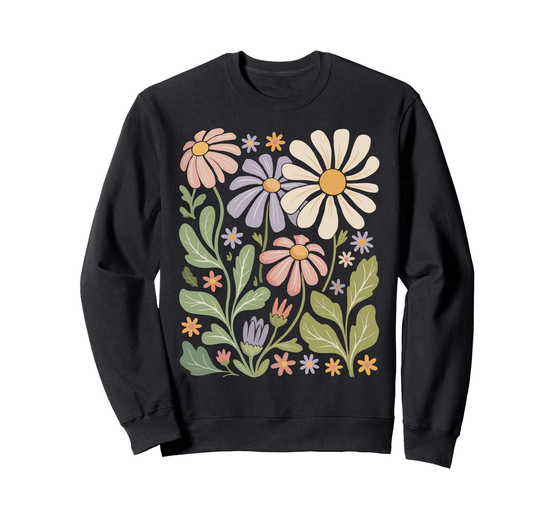 Wildflowers Flowers Pattern Sweatshirt - Aesthetic Graphic Men Women - T-Shirt, Sweatshirt, Hoodie