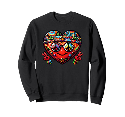 Hippie Valentines Day Funny Hippy Sweatshirt - Aesthetic Graphic Unisex - T-Shirt, Sweatshirt, Hoodie