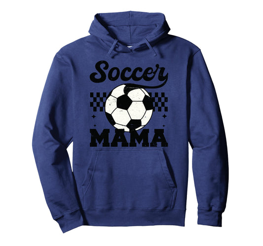 Checkered Soccer Mama Soccer Mom Soccer Hoodie - Unique Graphic Men Women - T-Shirt, Sweatshirt, Hoodie
