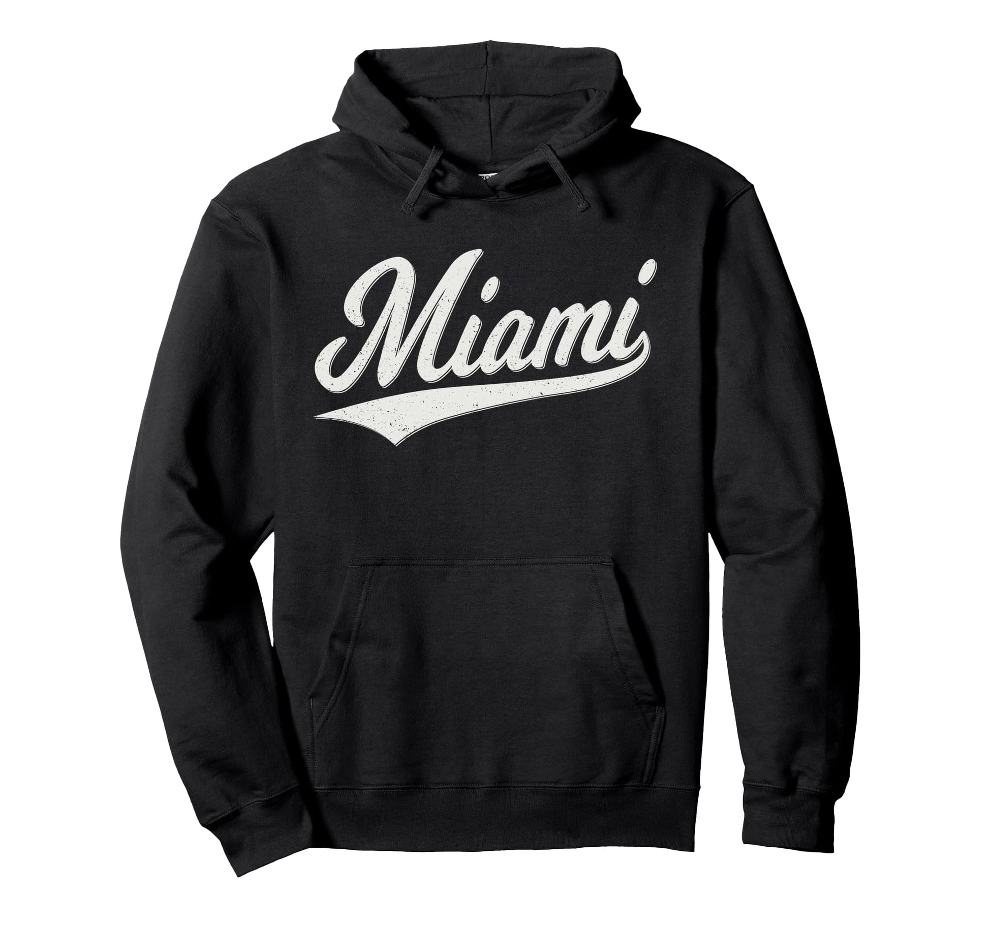 Miami Florida Varsity Script Sporty Hoodie - Graphic Print for Adults - T-Shirt, Sweatshirt, Hoodie